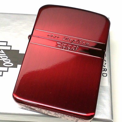 画像2: ZIPPO ライター ジッポ 1941 復刻レプリカ ミラーライン レッド サテン＆鏡面 赤 かっこいい おしゃれ メンズ レディース 女性 ギフト プレゼント