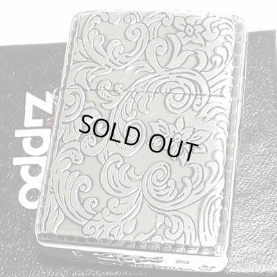 画像2: ZIPPO アーマー ジッポ 5面 アラベスク シルバー 銀イブシ ライター かっこいい 葉 花 コーナーリューター  おしゃれ 銀 重厚 メンズ ギフト