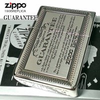 ZIPPO 1935 復刻レプリカ ジッポ ライター GUARANTEE ギャランティ SV シルバー いぶし おしゃれ 角型 彫刻 Zippoライター かっこいい ギフト プレゼント