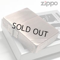 ZIPPO 1935 ジッポ ライター 1935年復刻レプリカ カッパー 銅古美 3面アラベスク ダイアゴナルライン 唐草 彫刻 アンティーク 角型 3バレル かっこいい 人気 ギフト プレゼント