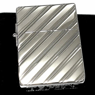 画像2: ZIPPO ライター 1935 復刻レプリカ ジッポー プラチナシルバー  かっこいい 5面ダイヤカット彫刻 鏡面 角型 ギフト プレゼント 3バレル おしゃれ メンズ