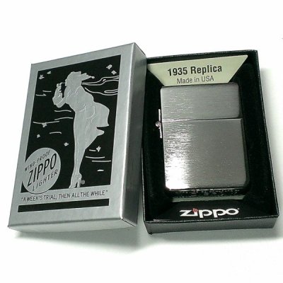 画像5: ZIPPO ライター ジッポ 1935 復刻レプリカ シルバーサテン 無地 3バレル シンプル かっこいい アンティーク 角型 メンズ ギフト プレゼント