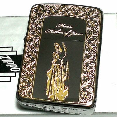 画像2: ZIPPO 1941 復刻レプリカ ジッポ ライター かっこいい マリア ブラックニッケル 黒金 おしゃれ 丸角 メンズ ギフト プレゼント