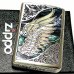 画像2: ZIPPO アーマー ジッポライター シェルウイング 天使の羽 シルバー イブシ 天然貝 深彫り彫刻 両面加工 重厚 かっこいい おしゃれ メンズ レディース ギフト (2)