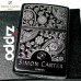 画像1: ZIPPO おしゃれ ライター サイモンカーター ジッポ かっこいい ペイズリ― マットブラック×シルバー 艶消し 黒 彫刻 メンズ ブランド プレゼントかわいい (1)