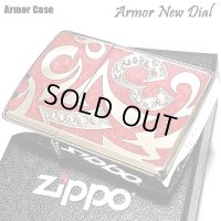 ジッポ ZIPPO ライター アーマー ニューダイアル レッド 重厚 スワロフスキー ダイアノシルバー 鏡面 深彫り 赤 美しい かっこいい おしゃれ メンズ ギフト プレゼント 