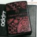 画像1: ZIPPO ライター サイモンカーター ジッポ ペイズリ― マットブラック×レッド 艶消し 黒 赤 彫刻 かっこいい メンズ ブランド ジッポ― かわいい おしゃれ ギフト プレゼント (1)