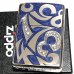 画像2: ZIPPO ライター アーマー ジッポ ニューダイアル ブルー スワロフスキー 重厚 ダイアノシルバー 鏡面 深彫り 美しい 青 かっこいい おしゃれ メンズ ギフト プレゼント  (2)