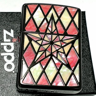 画像2: ZIPPO アーマー ジッポ シェルスター 両面加工 重厚 シェルインレイ 天然貝 ピンクシェル ホワイトシェル ブラックニッケル 高級  ジッポー ライター かっこいい メンズ ギフト プレゼント