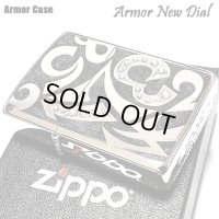 ZIPPO ジッポ ライター アーマー ニューダイアル ブラック 重厚 スワロフスキー ダイアノシルバー 鏡面 深彫り 美しい 黒 かっこいい おしゃれ メンズ ギフト プレゼント 