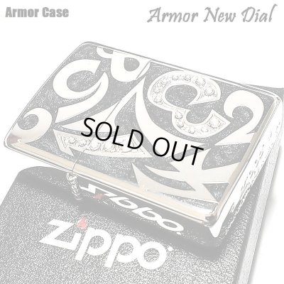 画像1: ZIPPO ジッポ ライター アーマー ニューダイアル ブラック 重厚 スワロフスキー ダイアノシルバー 鏡面 深彫り 美しい 黒 かっこいい おしゃれ メンズ ギフト プレゼント 