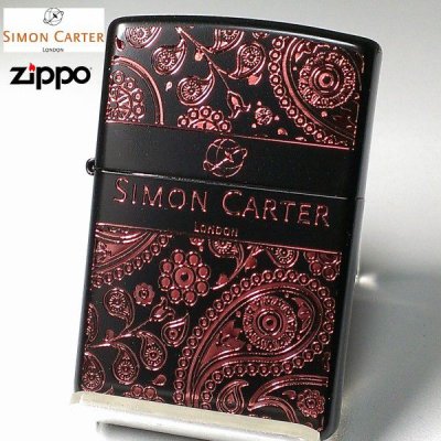 画像4: ZIPPO ライター サイモンカーター ジッポ ペイズリ― マットブラック×レッド 艶消し 黒 赤 彫刻 かっこいい メンズ ブランド ジッポ― かわいい おしゃれ ギフト プレゼント