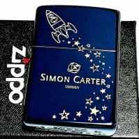 ZIPPO サイモンカーター ジッポ ライター ロケット 可愛い イオンブルー 金差し 彫刻 女性 レディース メンズ ブランド かわいい おしゃれ ギフト プレゼント