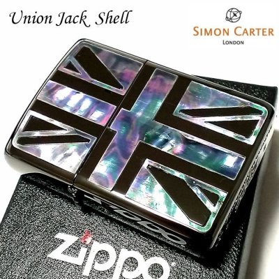 画像2: ZIPPO アーマー ジッポ サイモンカーター ライター ブランド かっこいい ユニオンジャック シェルインレイ ブラック 天然貝 サイド彫刻 メンズ ギフト プレゼント おしゃれ