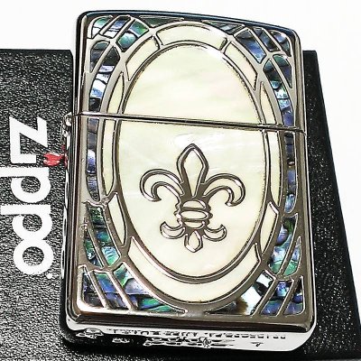 画像2: ZIPPO ジッポ アーマー 重厚 リリー 天然貝象嵌 シェルインレイ ライター 綺麗 シルバー ホワイトシェル 鏡面 おしゃれ かっこいい メンズ レディース プレゼント ギフト 