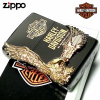 ZIPPO ライター ハーレーダビッドソン ジッポ イオンブラック ゴールドメタル 黒 金 イーグル 日本国内限定モデル かっこいい おしゃれ ジッポー ギフト