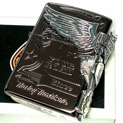 画像1: ZIPPO ライター ハーレーダビッドソン ジッポ チョコブラウン チタン加工 3面大型メタル イーグル HARLEY-DAVIDSON 日本国内限定モデル かっこいい ギフト