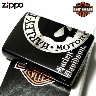 画像2: ZIPPO ライター ハーレーダビッドソン ジッポ スカル マットブラック＆シルバー 黒銀 かっこいい ドクロ 3面彫刻 日本限定モデル おしゃれ メンズ ギフト プレゼント