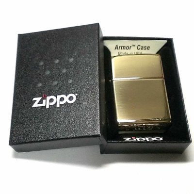 画像5: ZIPPO ライター ゴールドアーマー ジッポ ブラス ポリッシュ シンプル 無地 金タンク 重厚モデル かっこいい メンズ プレゼント ギフト