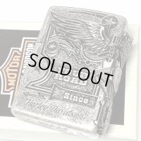 ZIPPO ライター ハーレーダビッドソン ジッポ アンティークシルバー 銀古美 3面大型メタル イーグル HARLEY-DAVIDSON 日本国内限定モデル かっこいい ギフト