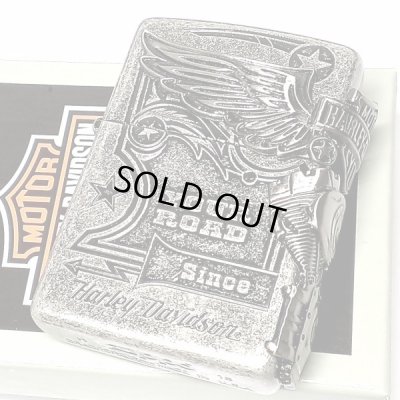 画像1: ZIPPO ライター ハーレーダビッドソン ジッポ アンティークシルバー 銀古美 3面大型メタル イーグル HARLEY-DAVIDSON 日本国内限定モデル かっこいい ギフト