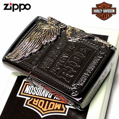 画像2: ジッポライター ハーレーダビッドソン ZIPPO ブラック チタン加工 かっこいい 3面大型メタル イーグル HARLEY-DAVIDSON 日本国内限定モデル ジッポー ギフト