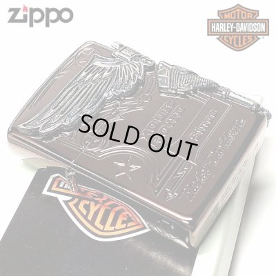 画像2: ZIPPO ライター ハーレーダビッドソン ジッポ チョコブラウン チタン加工 3面大型メタル イーグル HARLEY-DAVIDSON 日本国内限定モデル かっこいい ギフト