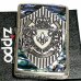 画像2: ZIPPO アーマー シェルシールド ジッポ ライター 深彫 重厚 かっこいい 銀イブシ クリアーコーティング加工 貝貼り シルバー おしゃれ メンズ レディース ギフト (2)