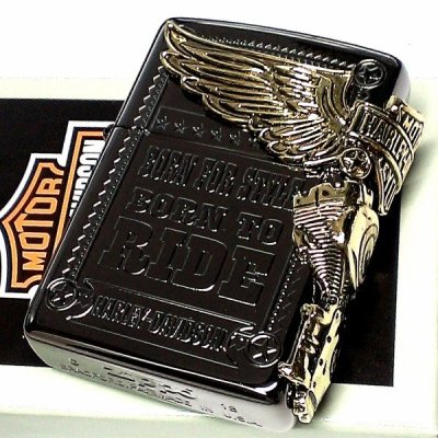 画像1: ジッポライター ハーレーダビッドソン ZIPPO ブラック チタン加工 かっこいい 3面大型メタル イーグル HARLEY-DAVIDSON 日本国内限定モデル ジッポー ギフト