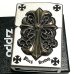 画像2: ZIPPO ライター メタルジャケット ジッポ 超重厚 クロス シルバー＆ゴールド 5面デザイン 艶消し 彫刻 メンズ 銀 十字架 アクセサリー かっこいい ギフト (2)