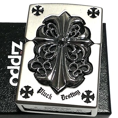 画像2: ZIPPO メタルジャケット 超重厚 ジッポ ライター クロス シルバー 彫刻 5面デザイン 艶消し 銀 メンズ アクセサリー 十字架 かっこいい 高級感 プレゼント ギフト