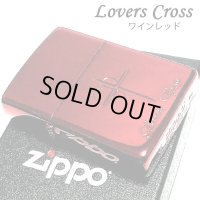 ZIPPO ジッポ ハート クロス ラバーズ ライター 彫刻 ワインレッド 可愛い おしゃれ 女性 赤 メンズ ギフト ペア プレゼント レディース