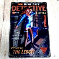 ブリキ看板 ビンテージ DETECTIVE STORIES セクシー アンティーク ガレージ プレート 可愛い 壁飾り アメリカン 雑貨 インテリア かわいい サーファー カフェ 店舗