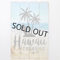 木製看板 おしゃれ ハワイ ヤシの木 Hawaii Paradise ウッドボード サーファー サーフィン 海 ビーチ ガレージ リビング 壁掛け 可愛い カフェ かわいい 店舗 飾り レトロ看板