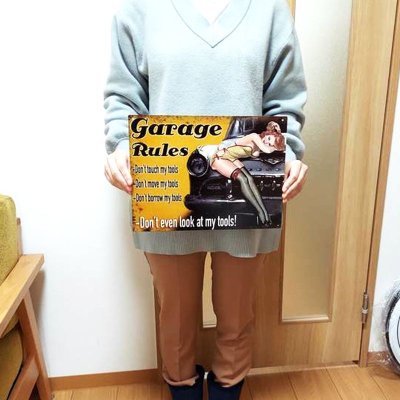 画像3: ブリキ看板 セクシー ビンテージ Garage Rules アンティーク ガレージ おしゃれ プレート 壁飾り かわいい アメリカン 雑貨 インテリア 可愛い サーファー カフェ 店舗