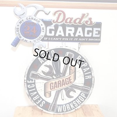 画像1: ブリキ看板 アンティーク DAD’S GARAGE 2 アメリカン ビンテージ 壁掛け 珍しい プレート おしゃれ 壁飾り かわいい 雑貨 大きい 可愛い インテリア サーファー カフェ 店舗