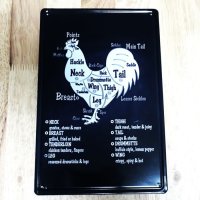 ブリキ看板 可愛い ビンテージ CHIKEN PART 鳥 アンティーク ガレージ かわいい プレート 壁飾り アメリカン トリ 雑貨 インテリア おしゃれ サーファー カフェ 店舗