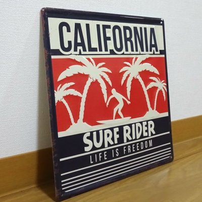 画像3: アメリカン ブリキ看板 CALIFORNIA カリフォルニア ビンテージ サーフィン サーファー プレート 壁飾り 雑貨 インテリア 可愛い かわいい かっこいい サーファー カフェ 店舗