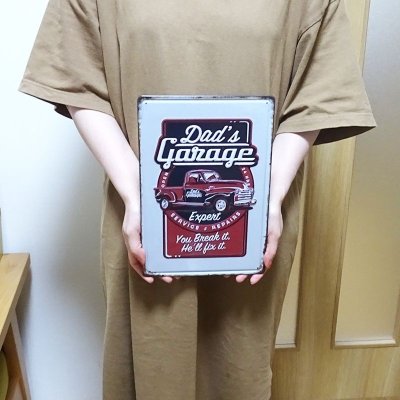 画像3: ブリキ看板 ビンテージ DAD’S GARAGE アンティーク ガレージ プレート 壁飾り かわいい アメリカン 雑貨 インテリア おしゃれ 可愛い サーファー カフェ 店舗