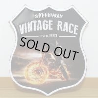 ブリキ看板 バイク ビンテージ VINTAGE RACE かっこいい ガレージ プレート 壁飾り アメリカン 雑貨 大きい インテリア サーファー カフェ 店舗