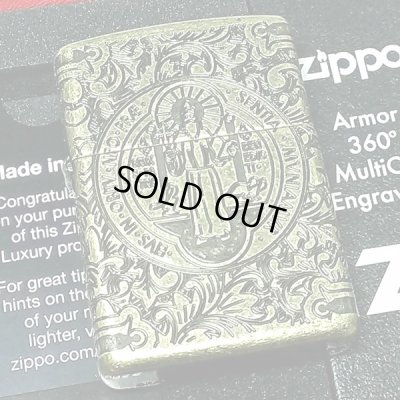 画像1: ZIPPO ライター アーマー ジッポ 4面連続彫刻 360°マルチカット アンティークブラス 映画コレクション ベネディクトデザイン メンズ ギフト プレゼント