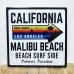 画像1: ブリキ看板 ビンテージ MALIBU BEACH マリブビーチ サーフィン アンティーク サーファー ガレージ プレート 壁飾り アメリカン 雑貨 インテリア おしゃれ 可愛い かわいい カフェ 店舗 (1)