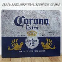 ブリキ看板 コロナ メタルサイン CORONA EXTRA アンティーク ガレージ 目立つ プレート 壁飾り 正規ライセンス品 ビール アメリカン 雑貨 可愛い インテリア おしゃれ 可愛い サーファー カフェ 店舗