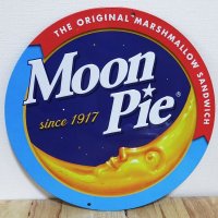 ブリキ看板 Moonpie Disc アンティーク ムーンパイ ガレージ プレート 可愛い 壁飾り 丸形 正規ライセンス品 アメリカン 雑貨 インテリア おしゃれ サーファー かわいい カフェ 店舗