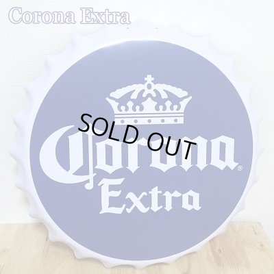 画像1: ブリキ看板 コロナ ボトルキャップメタルサイン CORONA EXTRA アンティーク ロゴ ガレージ 壁飾り 正規ライセンス品 アメリカン 雑貨 インテリア おしゃれ 可愛い サーファー カフェ 店舗