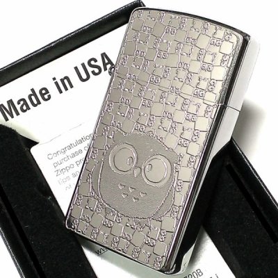 画像2: ZIPPO スリム ジッポ ライター フクロウ 細密エッチング 梟 彫刻 ニッケル鍍金 シルバー Metal Plate 可愛い メンズ レディース 女性