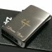 画像4: ZIPPO スリム ジッポ ライター ハート クロス ラバーズ 彫刻 ブラックニッケル ゴールド　金差し 可愛い 女性 メンズ レディース