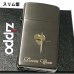 画像1: ZIPPO スリム ジッポ ライター ハート クロス ラバーズ 彫刻 ブラックニッケル ゴールド　金差し 可愛い 女性 メンズ レディース (1)