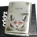 画像1: ZIPPO ライター ねこ ニャーキャット ジッポ 猫 メガネ かわいい ユニーク ネコ MEOW 可愛い 女性 シルバー イブシ仕上げ レディース メンズ ギフト プレゼント (1)