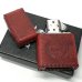 画像5: ZIPPO 革巻き ジッポ ライター ダメージ加工 レッド 赤 牛本皮 ユーズド仕上げ zippoロゴ ハンドメイド かっこいい おしゃれ ギフト 女性